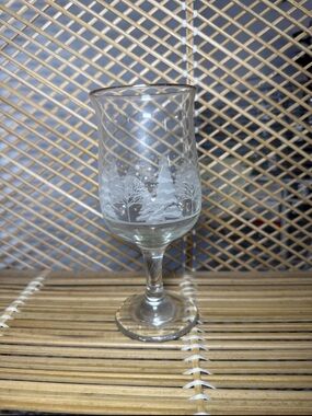 Arby’s Etched Winter Scene Stemmed Glass